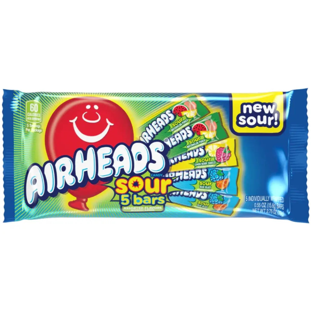 Barres Airheads Assorties Sour 5 Pack 78g OhMyCandyBox