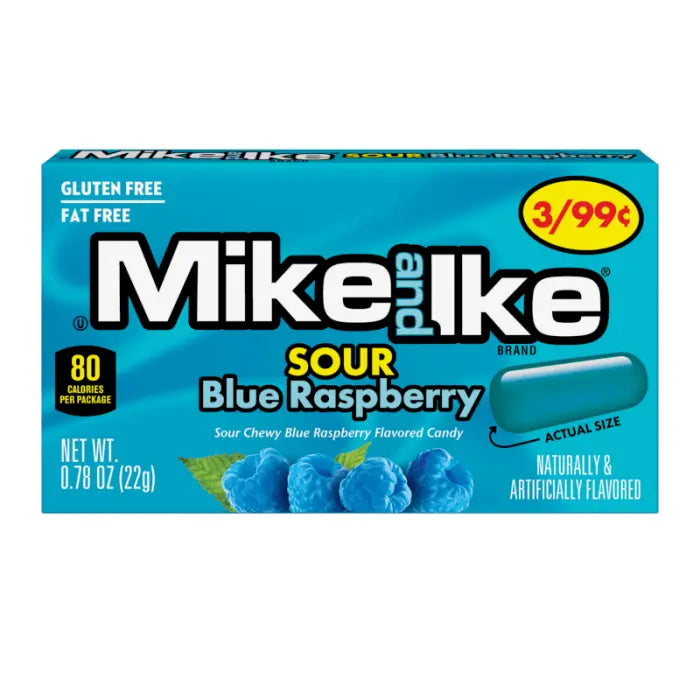 Mike and Ike Sour Framboise Bleue 22g OhMyCandyBox