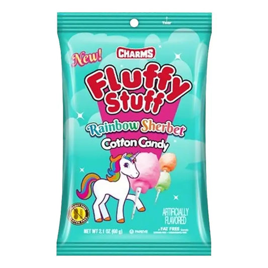 Charms Fluffy Stuff Barbe à Papa Rainbow Sherbet 60g OhMyCandyBox