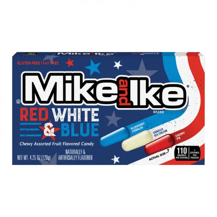 Mike and Ike Rood, Wit & Blauw 120g OhMyCandyBox