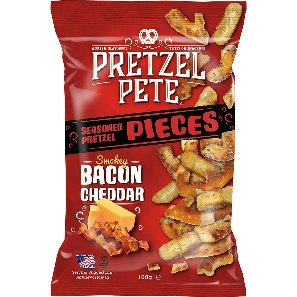 Pretzel Pete Stukjes Rook Bacon Cheddar 160g OhMyCandyBox